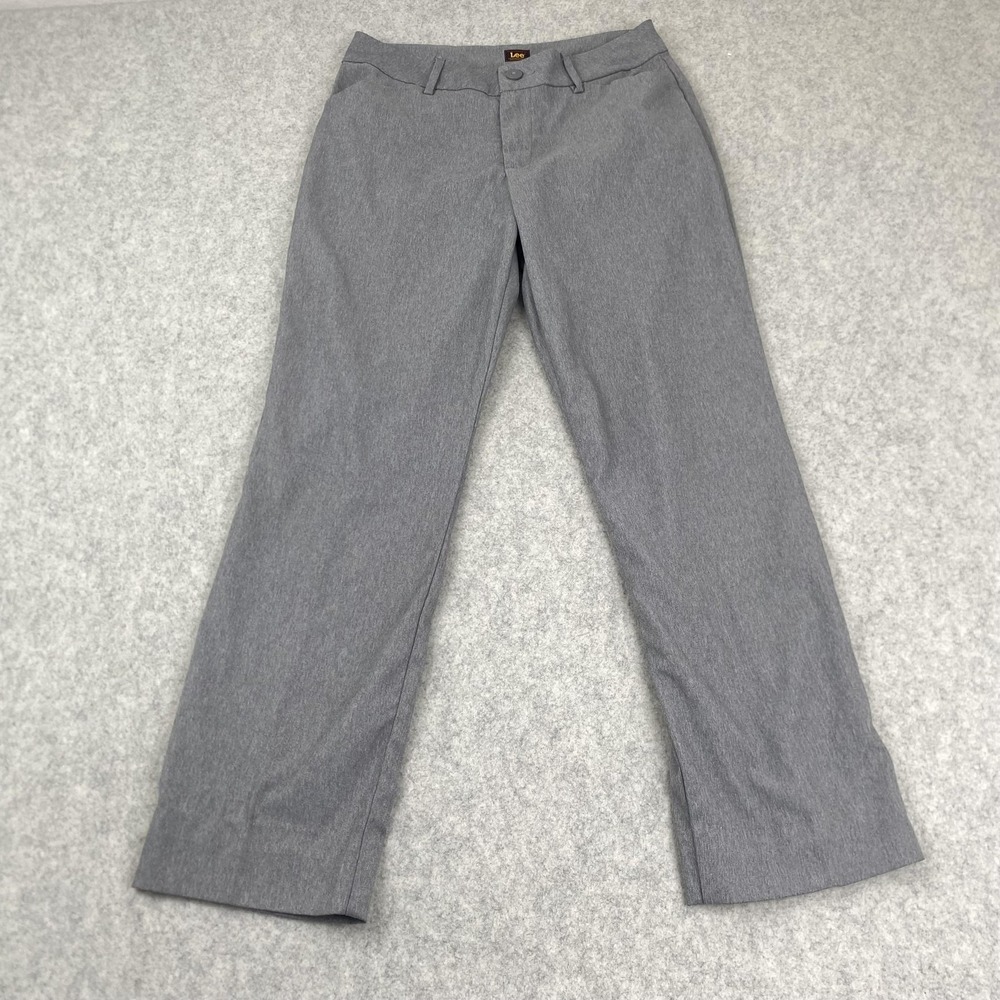 Lee Pants Mens 32x28 (31x28) Gray Wrinkle Free Microfiber Dress Slacks Workwear
